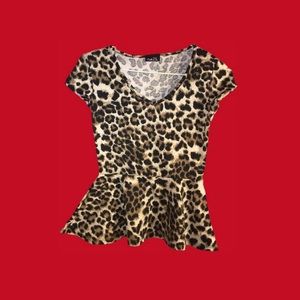 RUFFLE CHEETA PRINT TOP RUE21